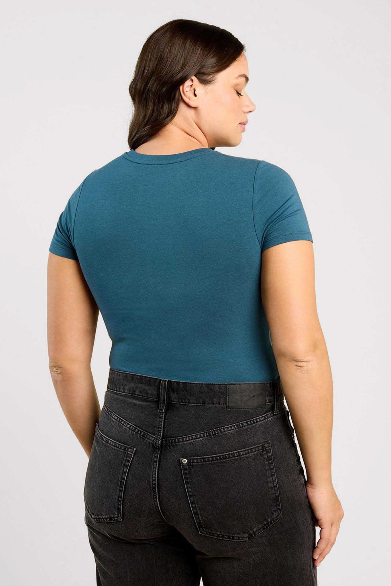 Cotton Stretch Short Sleeve Crewneck Bodysuit