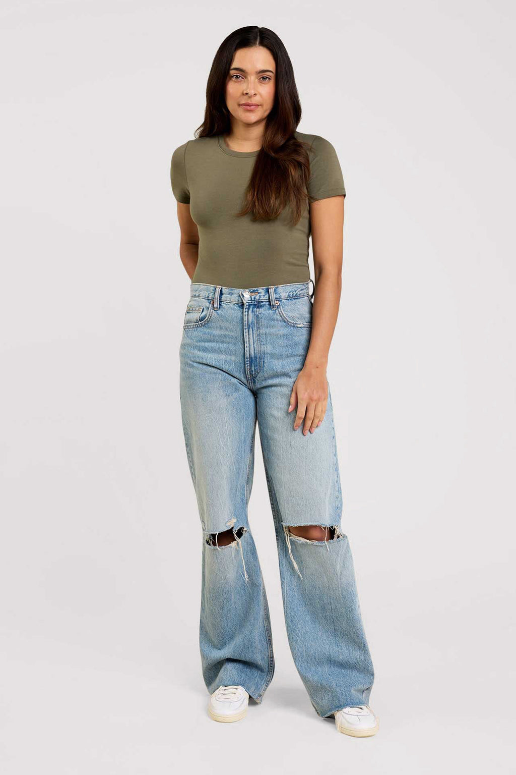 Cotton Stretch Short Sleeve Crewneck Bodysuit