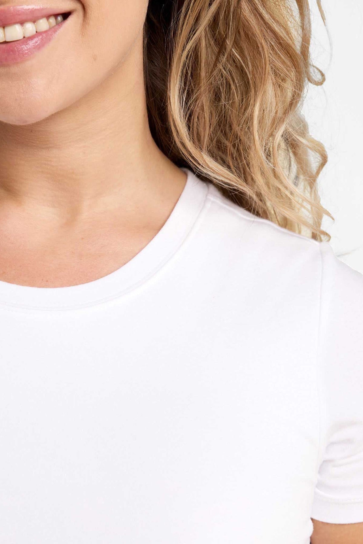 Color:White | nuuds short sleeve bodysuit, women’s bodysuit, bodysuit women, everyday fitted top
