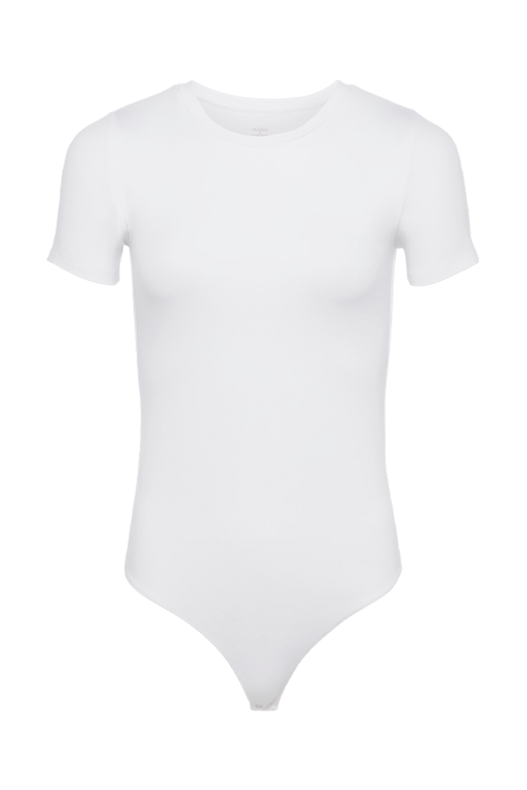 Color:White | nuuds short sleeve bodysuit, women’s bodysuit, bodysuit women, everyday fitted top