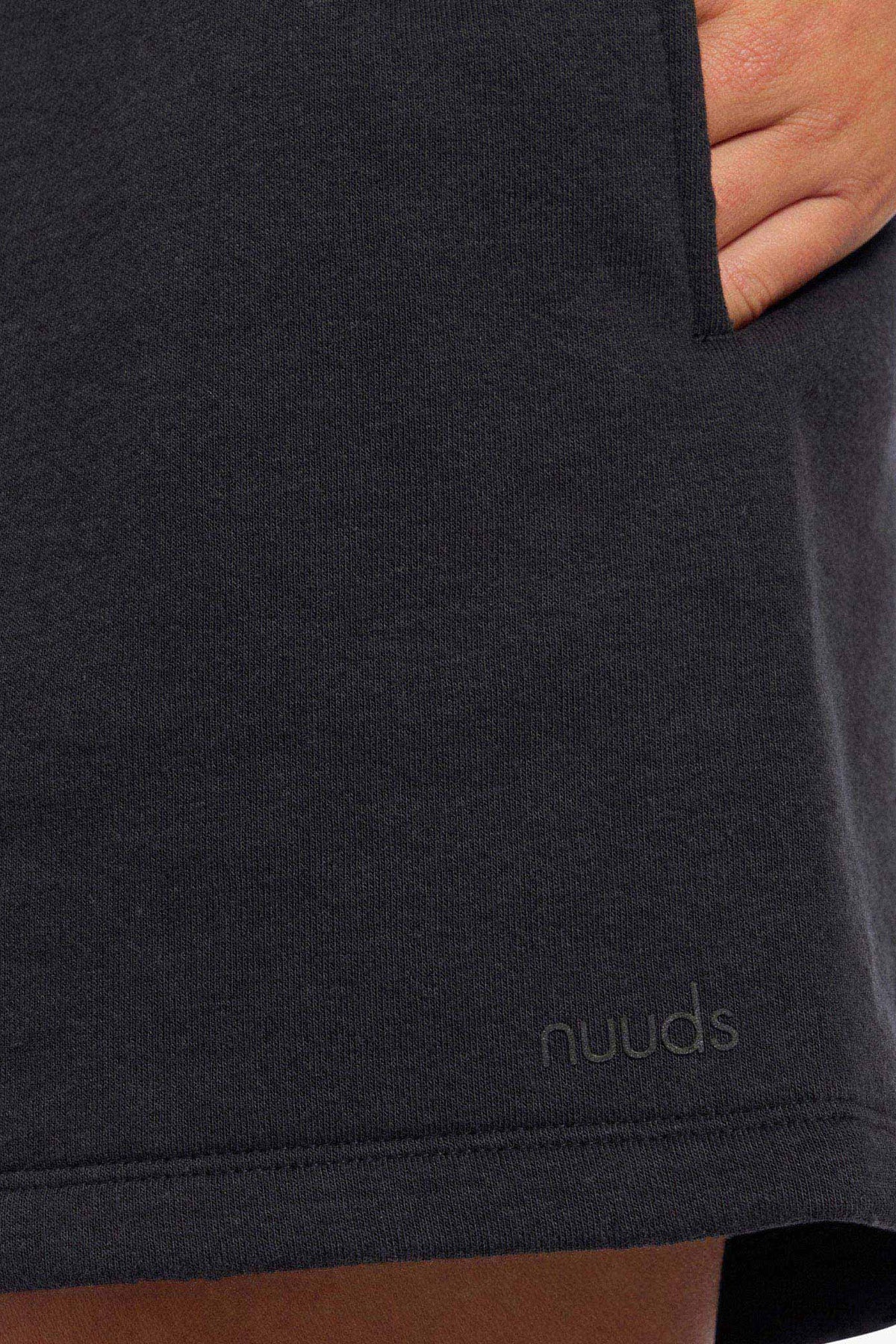 Color:Black | nuuds vintage fleece short sweatshorts women casual bottoms for women cozy lounge shorts