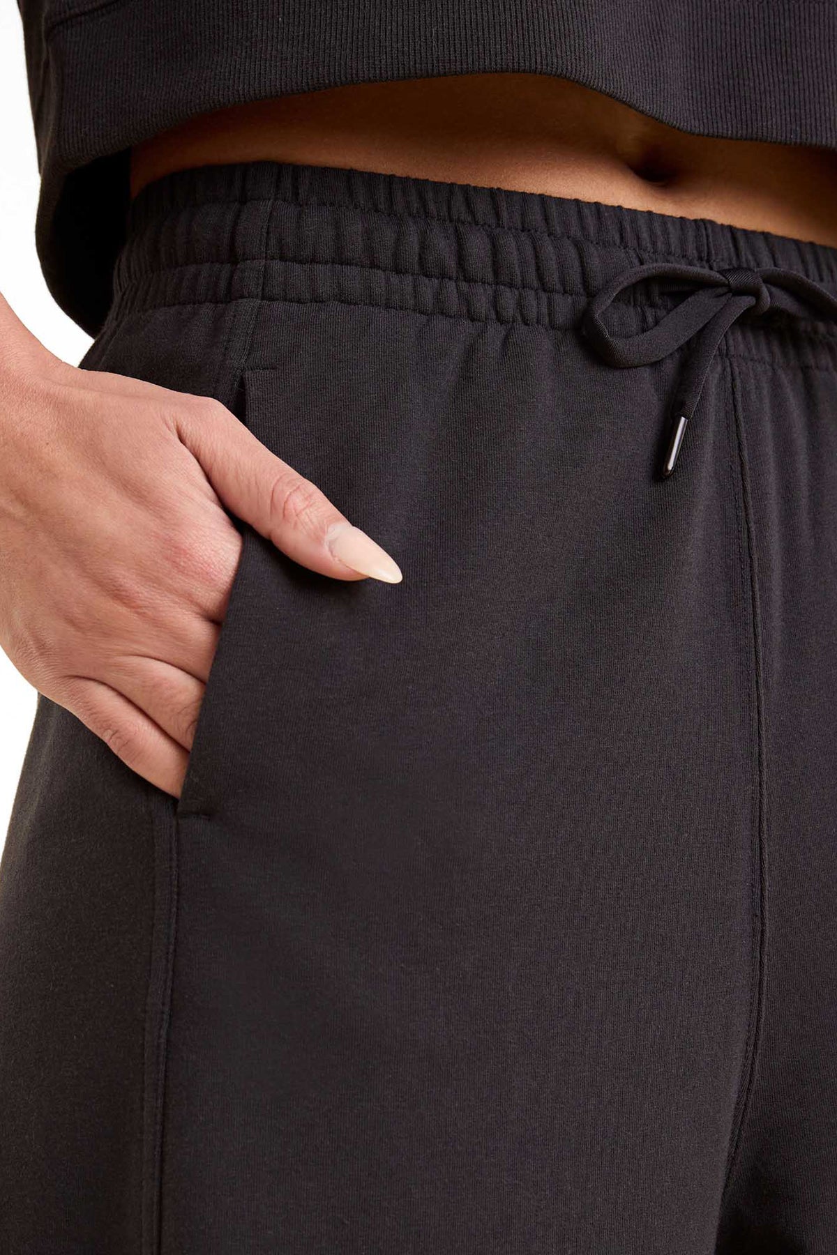 Color:Black | nuuds cloudtech boyfriend pant wide leg sweatpants casual pants for women comfort women pants