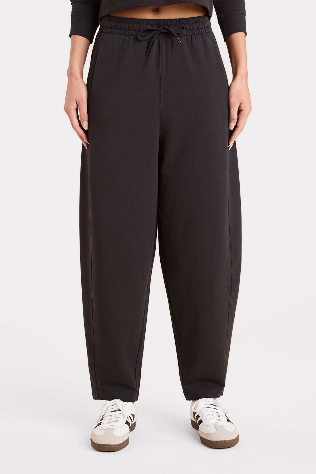 Color:Black | nuuds cloudtech boyfriend pant wide leg sweatpants casual pants for women comfort women pants