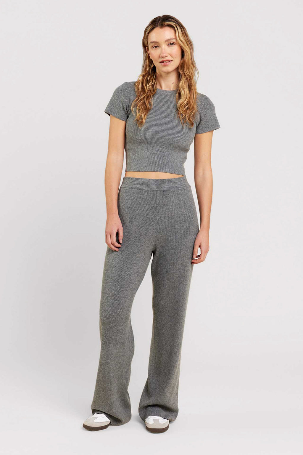 Ribbed Sweater Wide Leg Pant