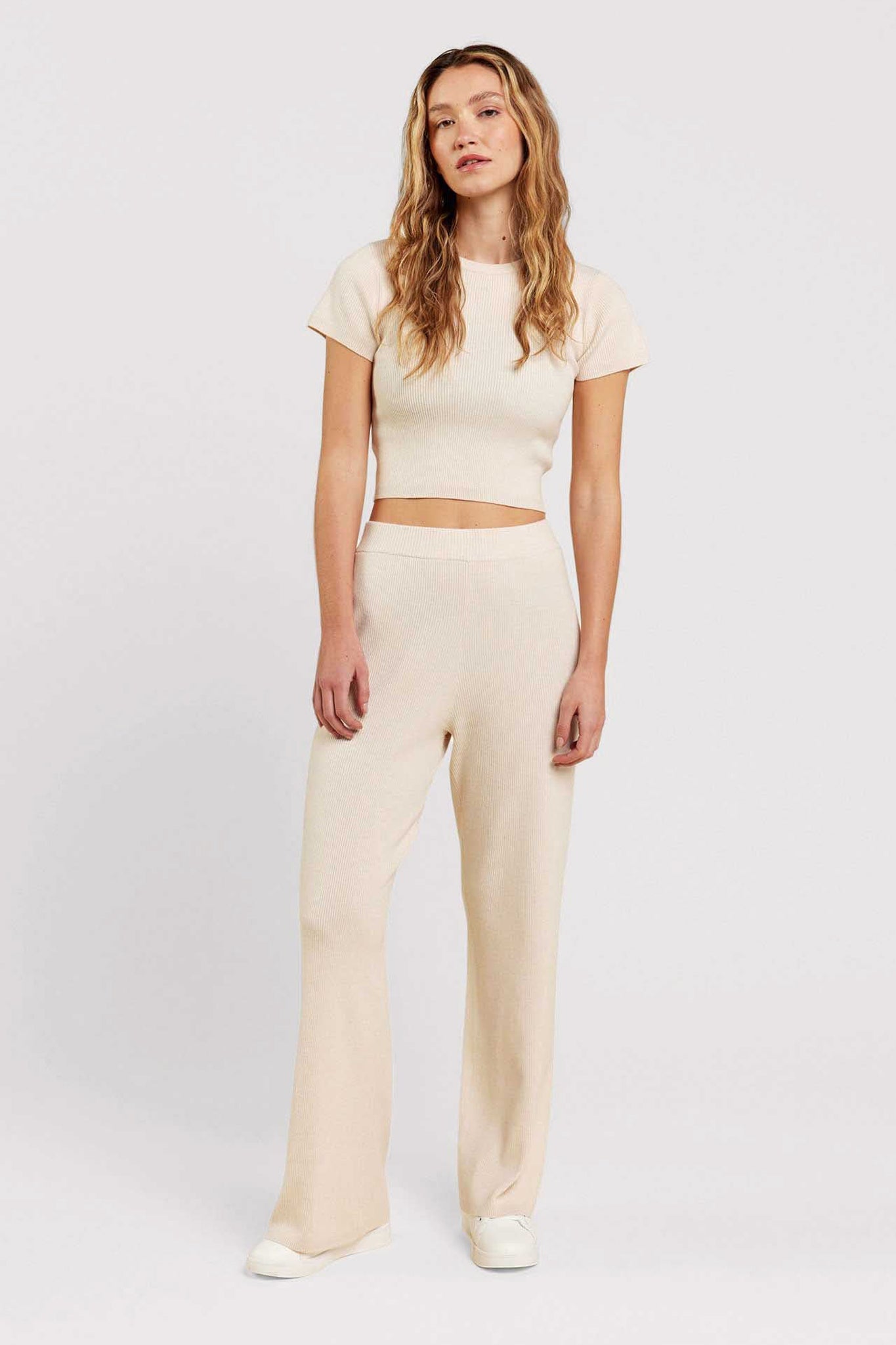 Ribbed Sweater Wide Leg Pant