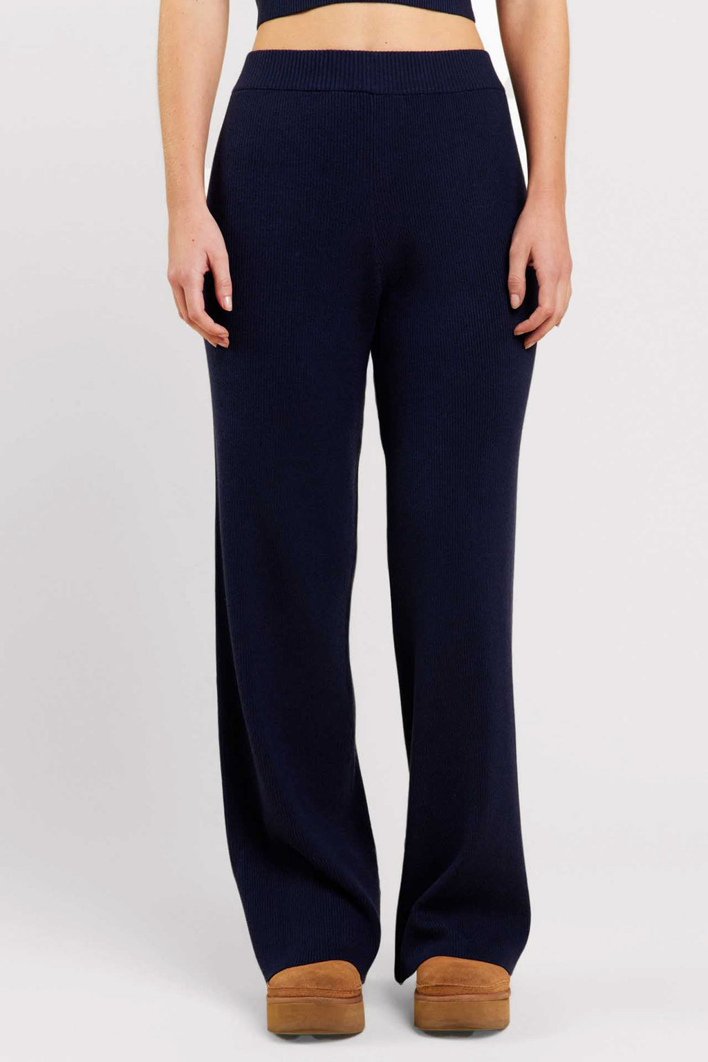 Ribbed Sweater Wide Leg Pant