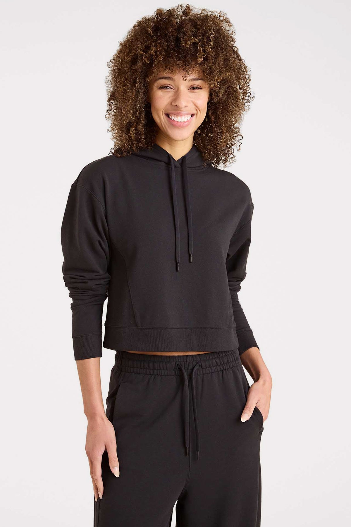 Color:Black | nuuds cloudtech hoodie – cozy oversized hoodie for women long sleeve top soft lounge essential