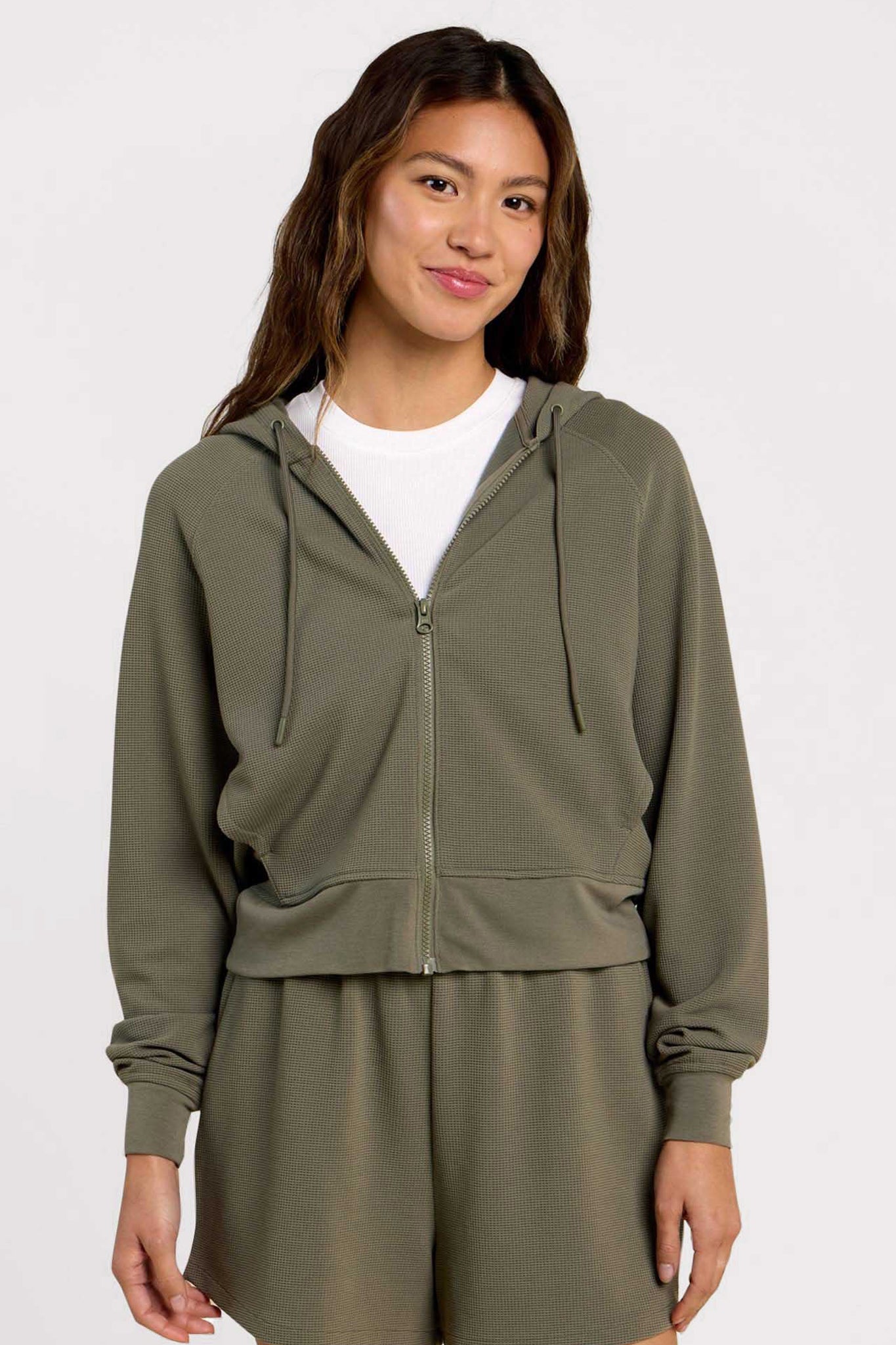 Performance Waffle Zip Up Hoodie
