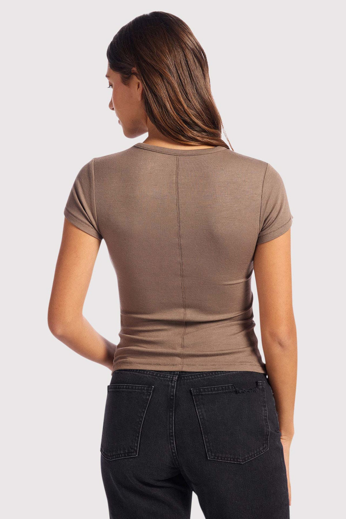 Color:Mocha | Slinky Rib Tee