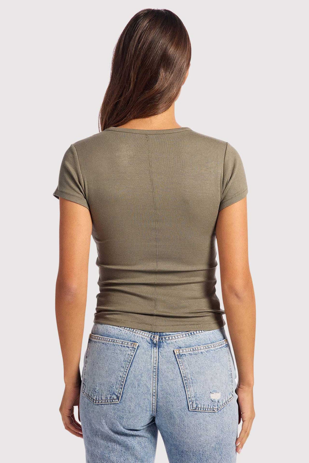 Color:Olive | Slinky Rib Tee