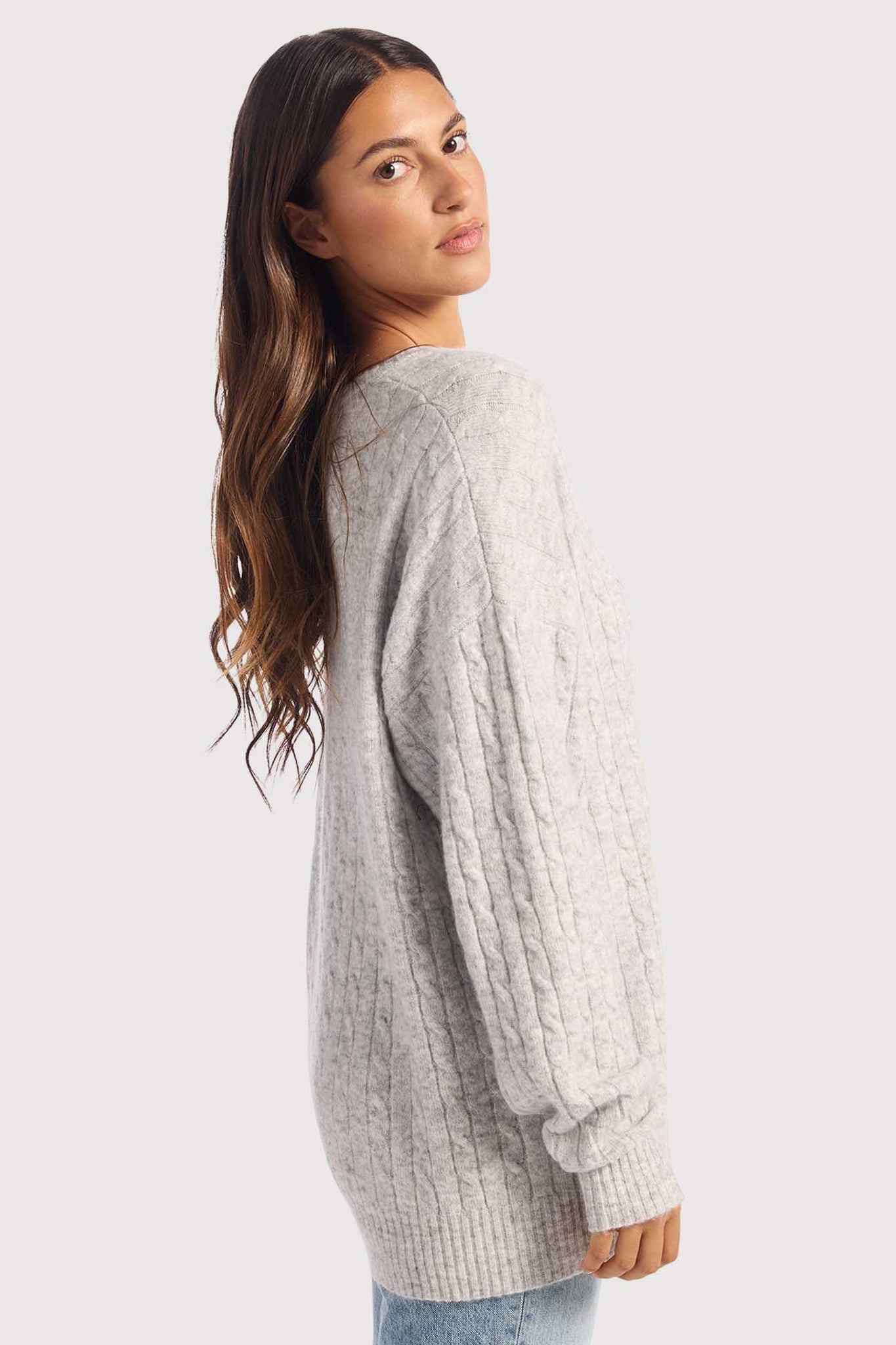 Cozy Knit Cable Crewneck Sweater