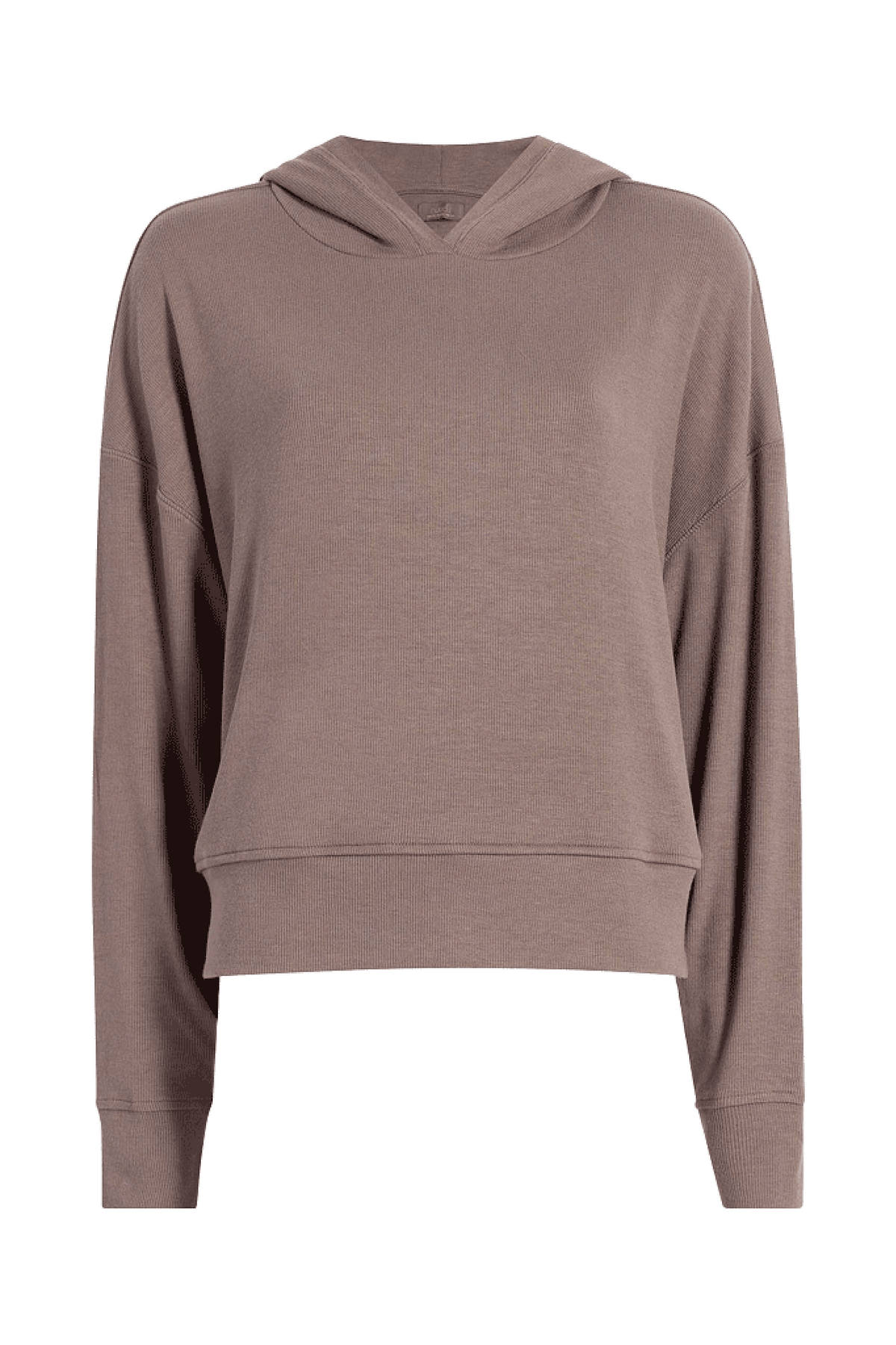 Color:Mocha | nuuds slinky rib hoodie – cozy oversized hoodie women’s long sleeve ribbed top