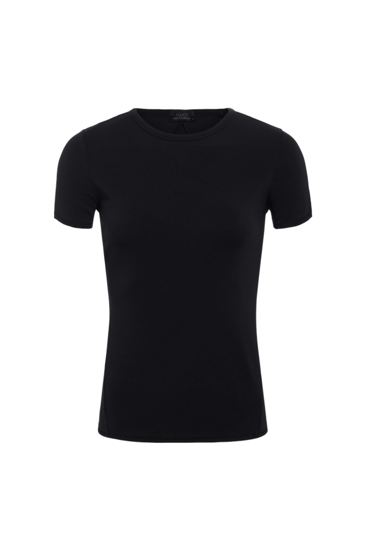 Color:Black | nuuds seamed tee – fitted t-shirts for women vintage sports t-shirts basic tees tops for women