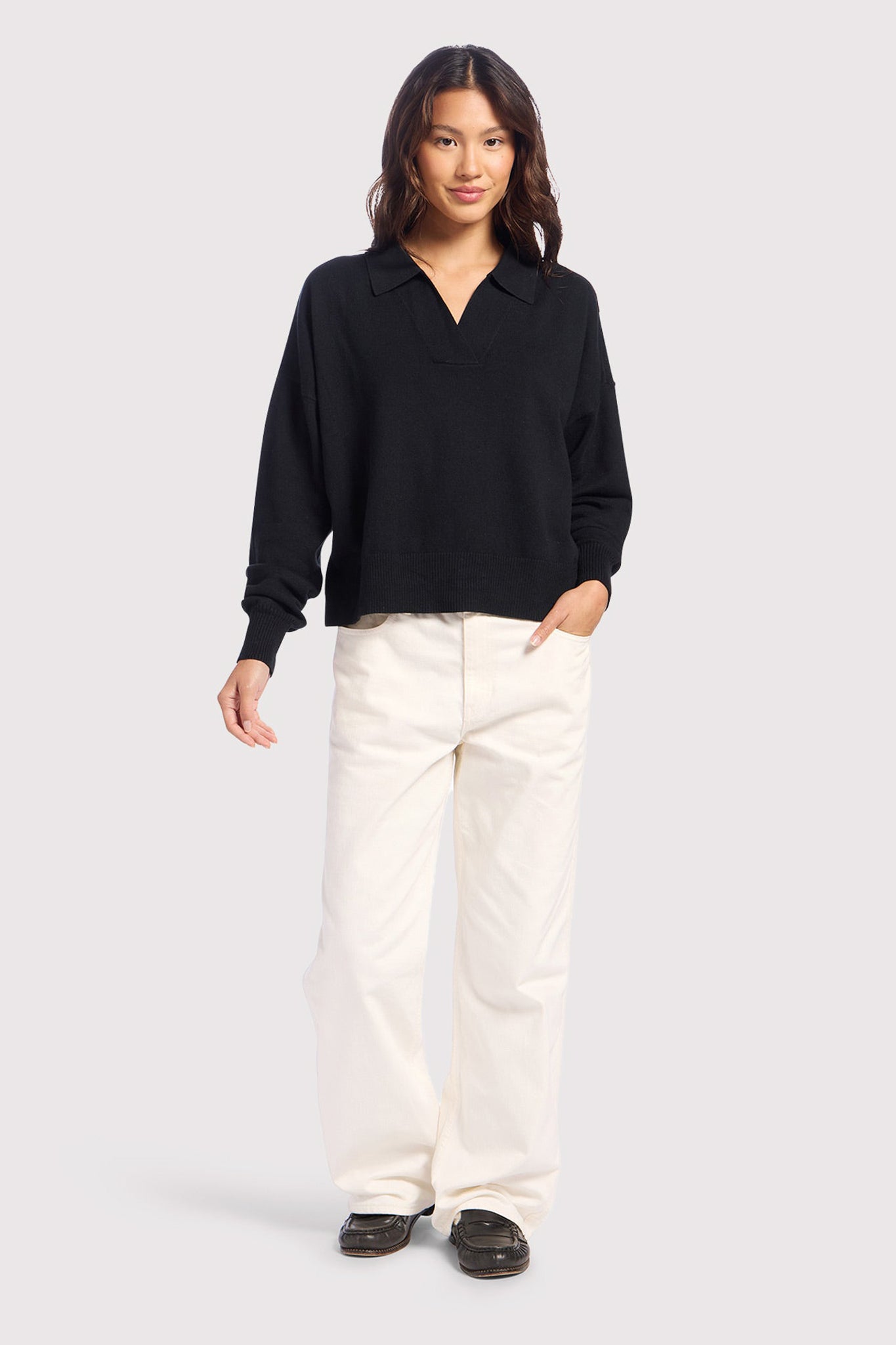 Luxe Knit Polo Sweater