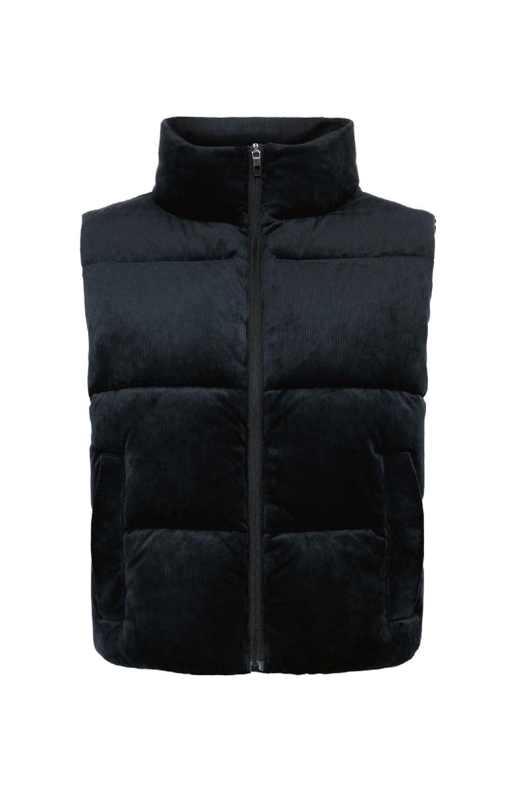 Ribbed Velour Puffer Vest