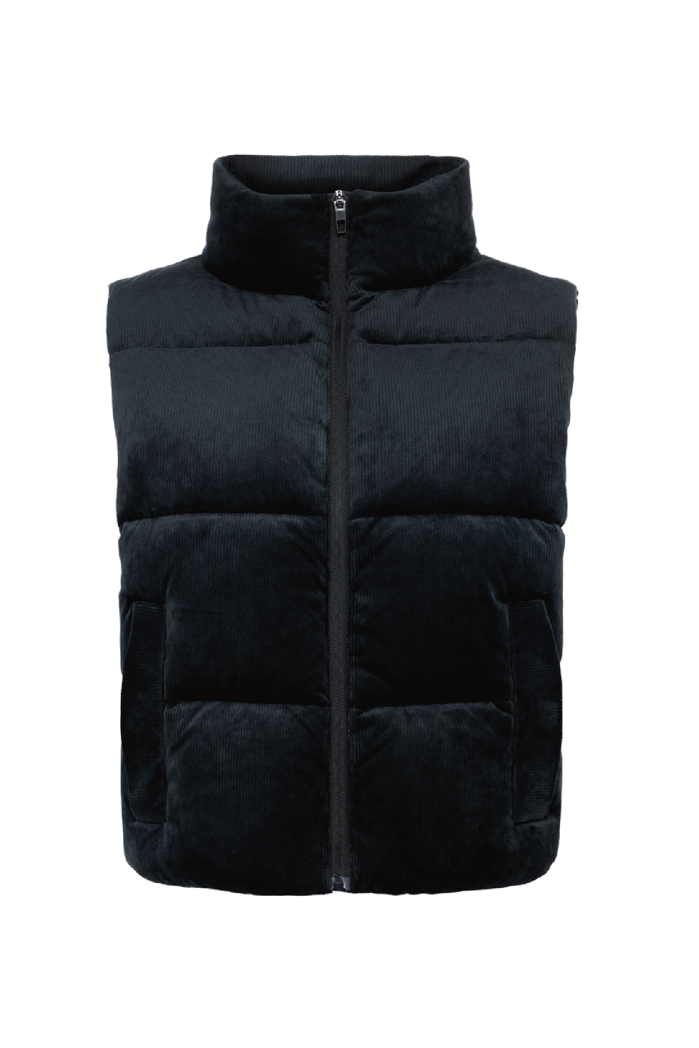 Ribbed Velour Puffer Vest