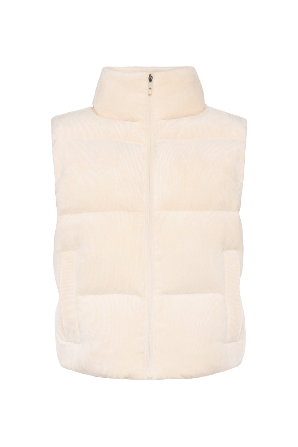 Ribbed Velour Puffer Vest