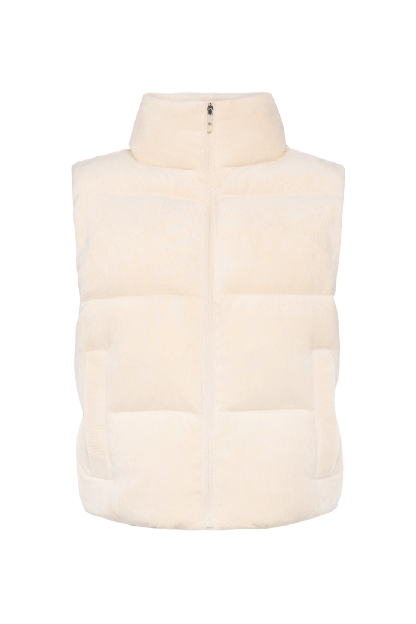 Ribbed Velour Puffer Vest