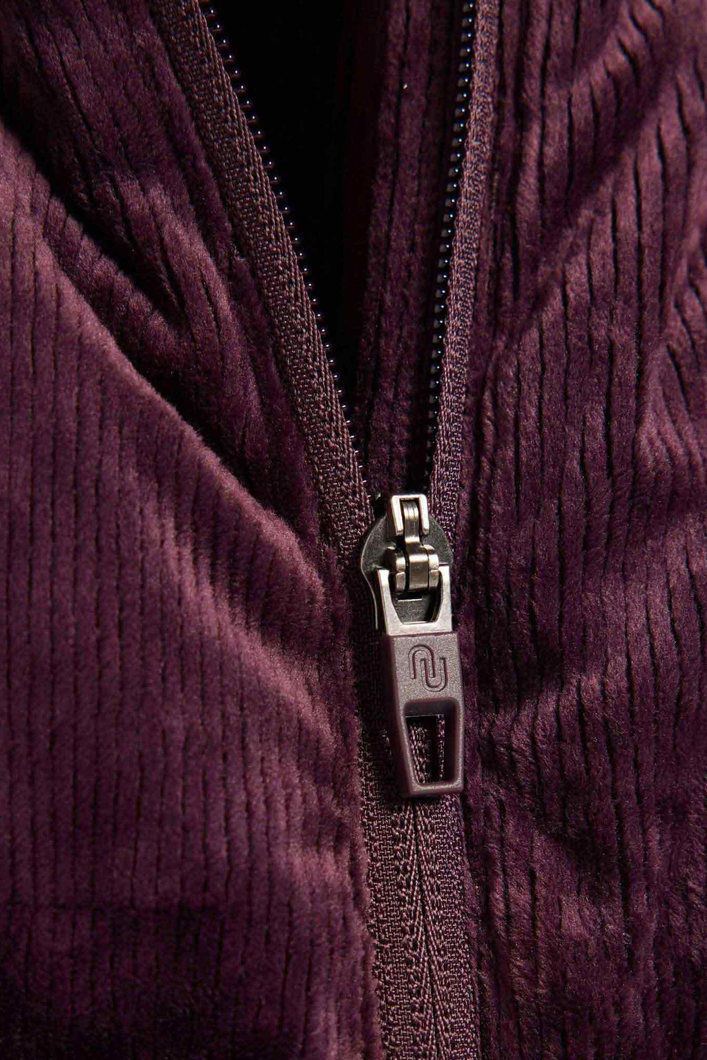 Ribbed Velour Puffer Vest