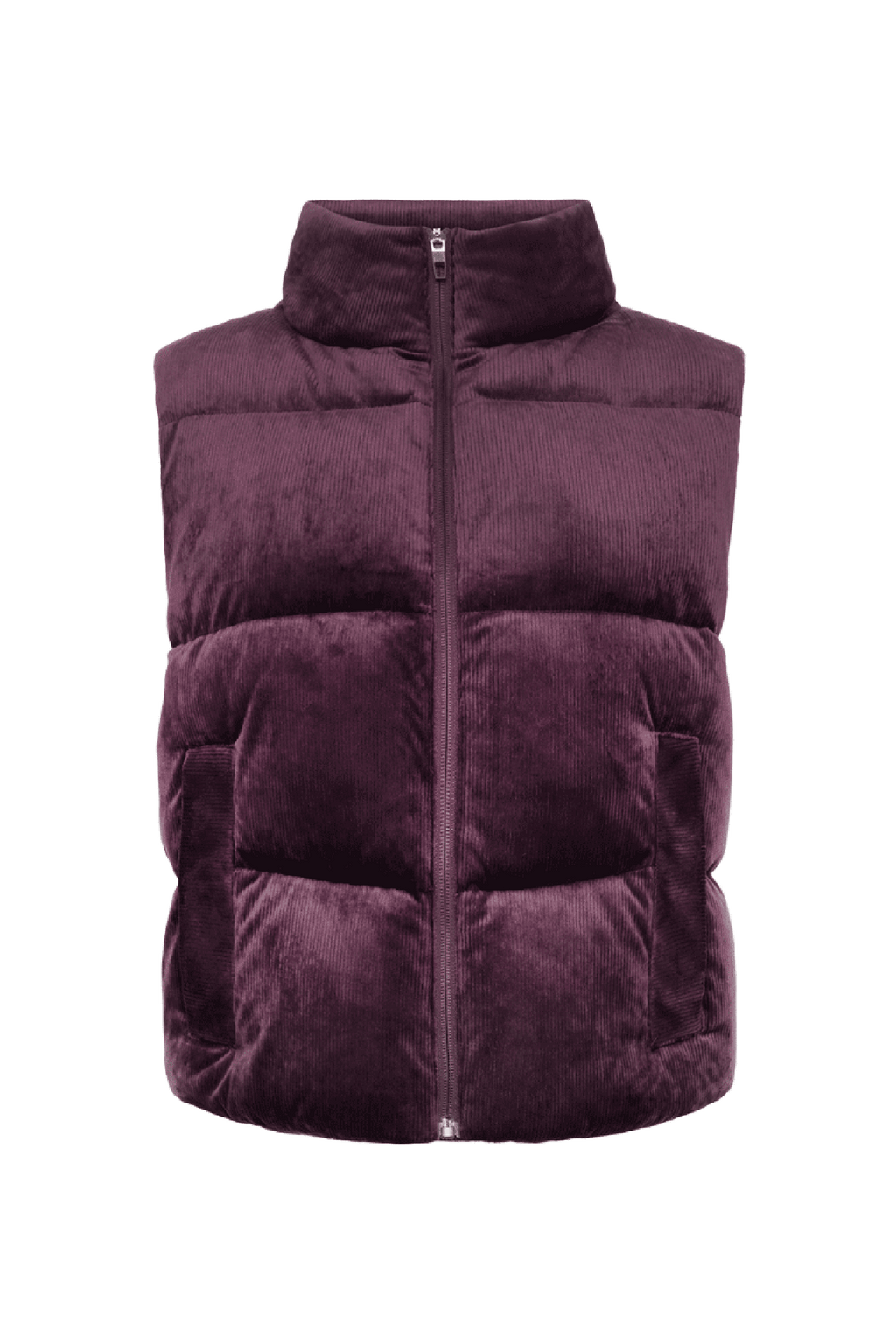 Ribbed Velour Puffer Vest
