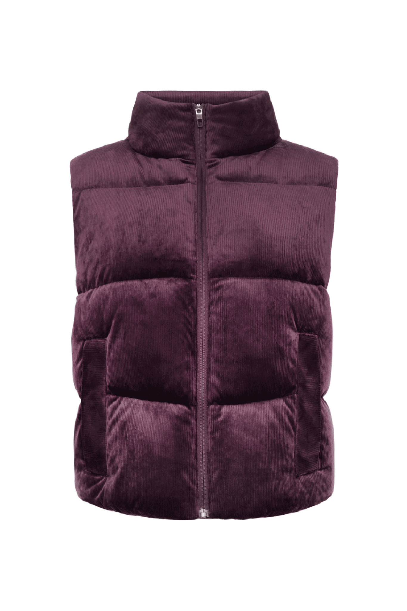 Ribbed Velour Puffer Vest