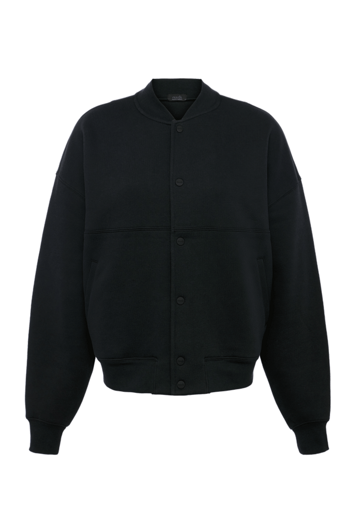 Color:Black | nuuds alumni jacket – women’s button jacket cozy fleece jacket