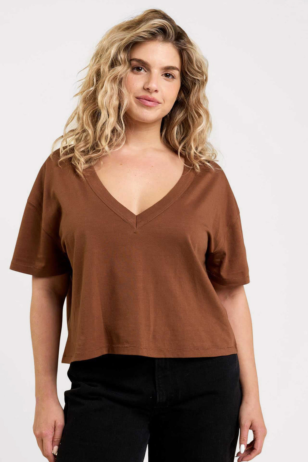 Boxy V-Neck Tee