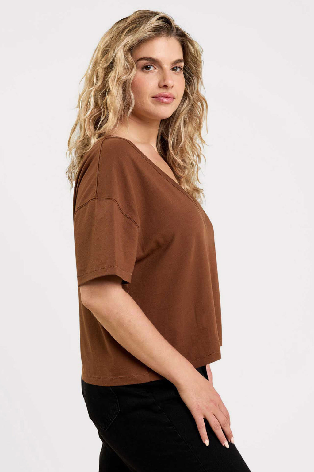 Boxy V-Neck Tee