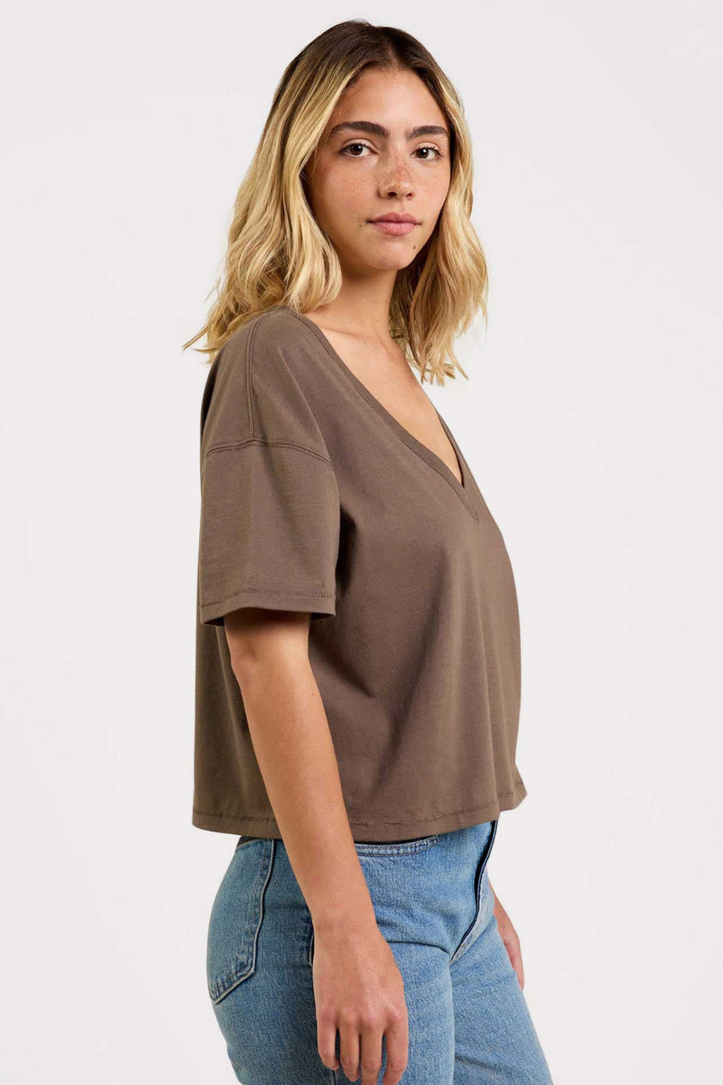 Boxy V-Neck Tee