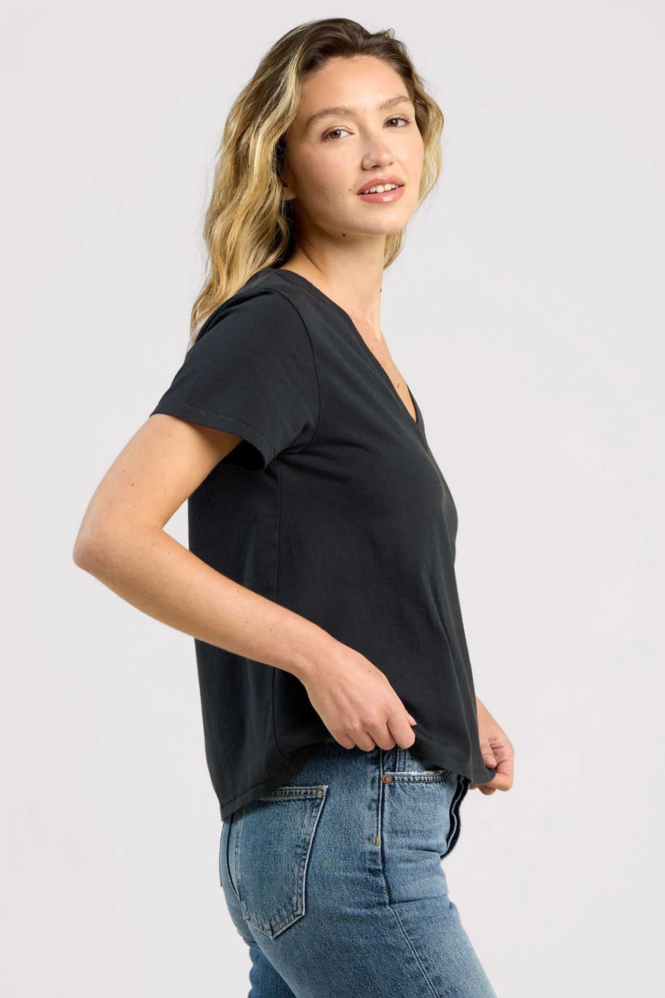 Vintage Cotton V-Neck Everyday T-Shirt