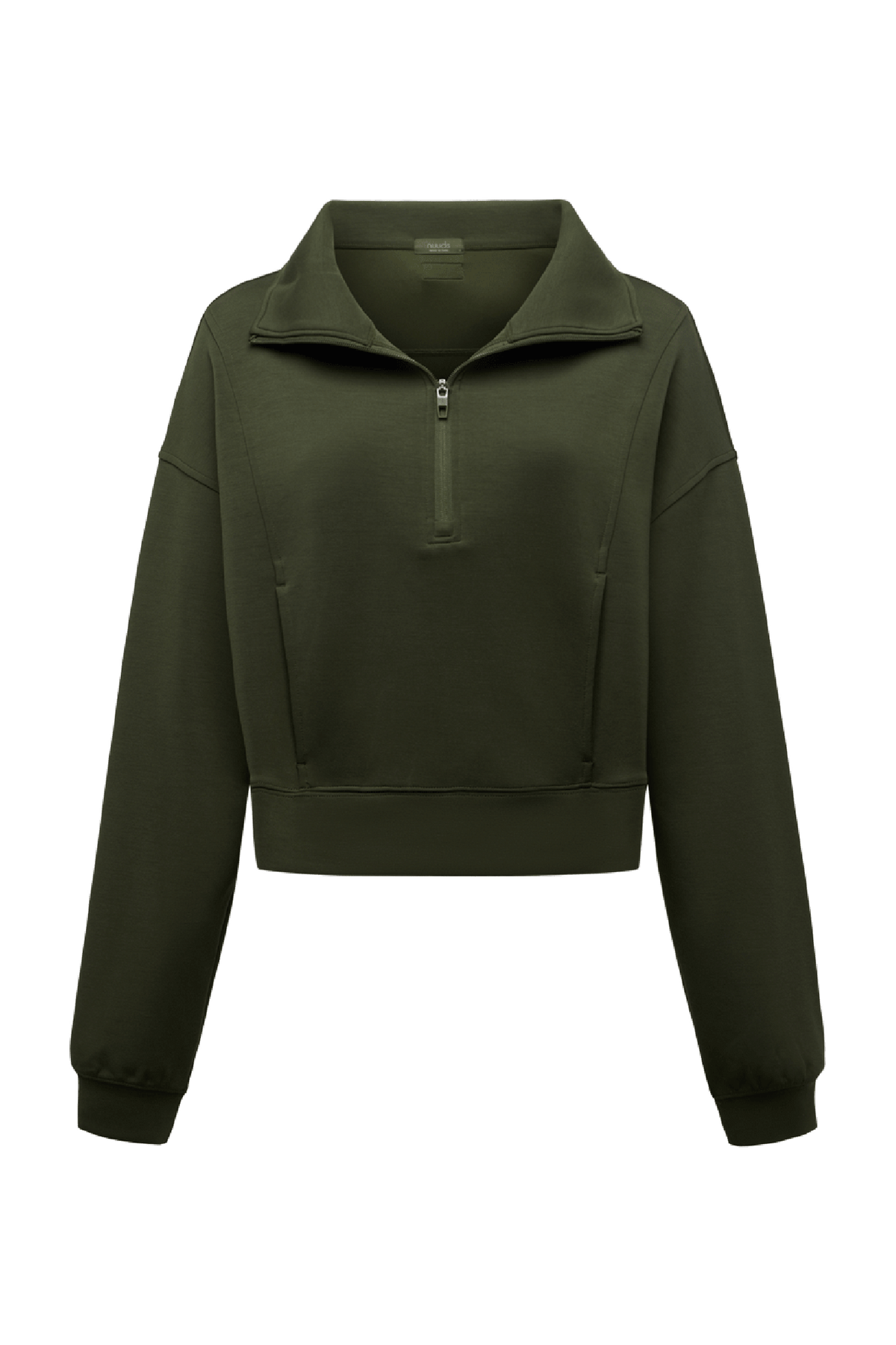 Color:Darkest Olive | nuuds soft motion quarter zip – women’s quarter zip sweatshirt relaxed fit pullover