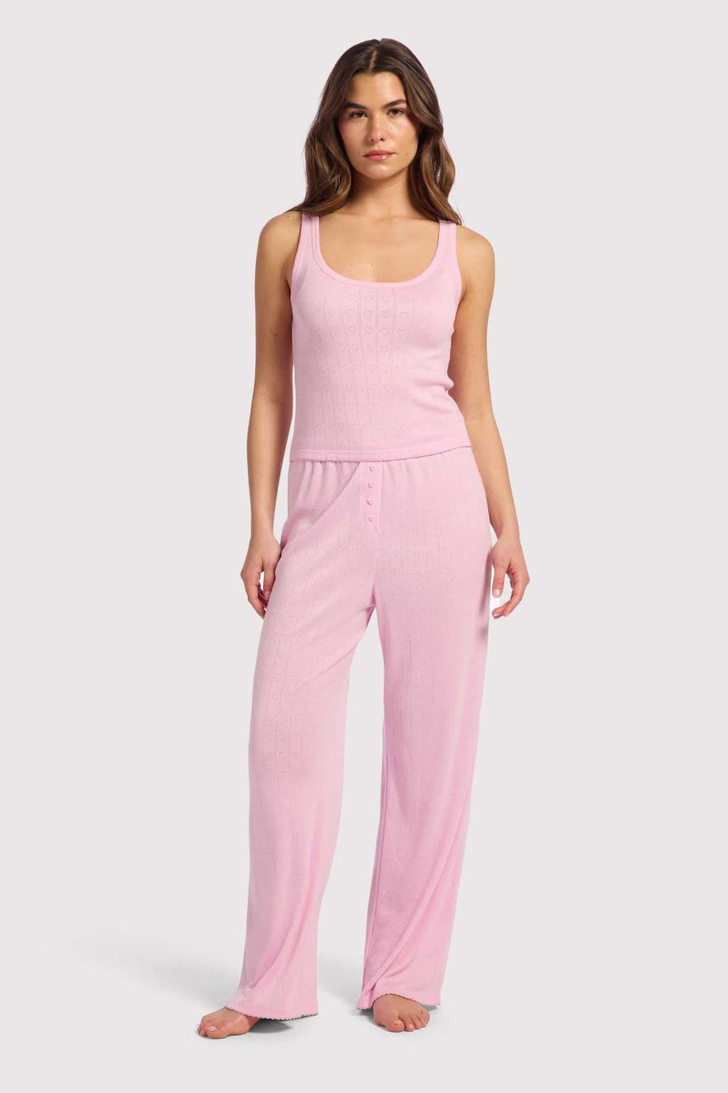 Heart Pointelle Wide Leg Pant