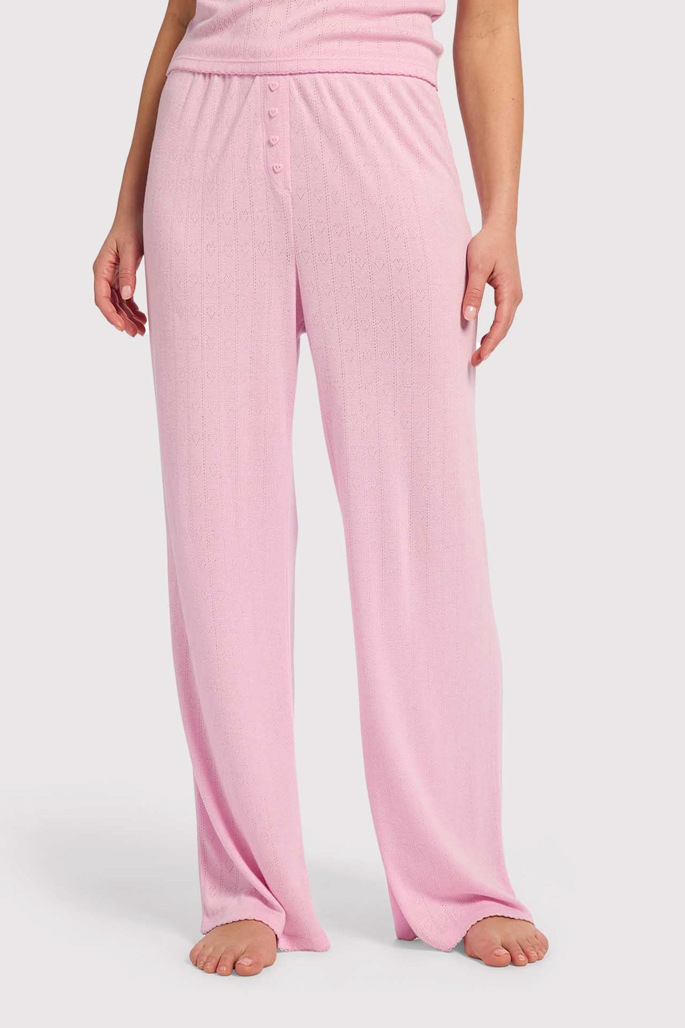 Heart Pointelle Wide Leg Pant