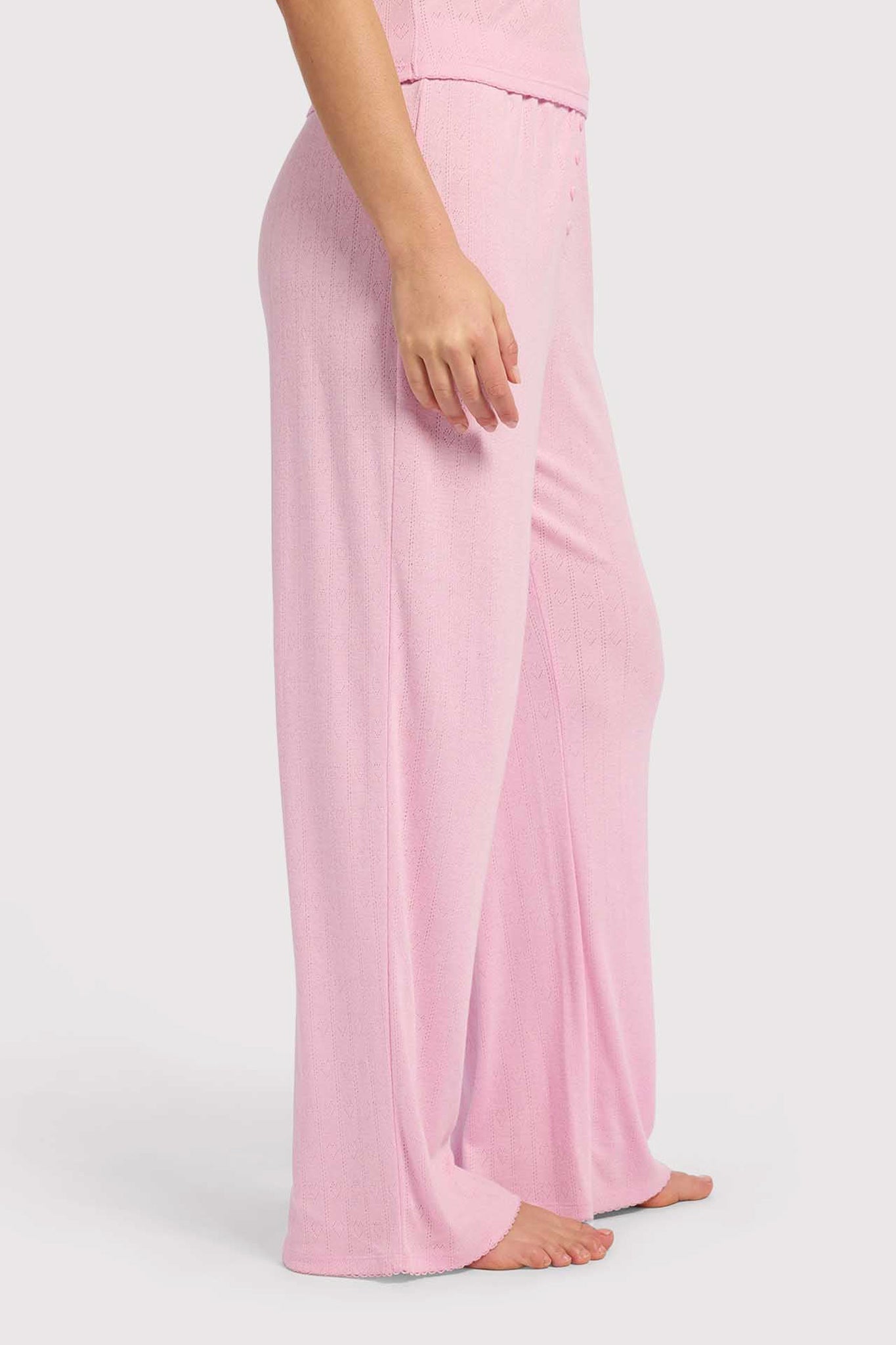 Heart Pointelle Wide Leg Pant