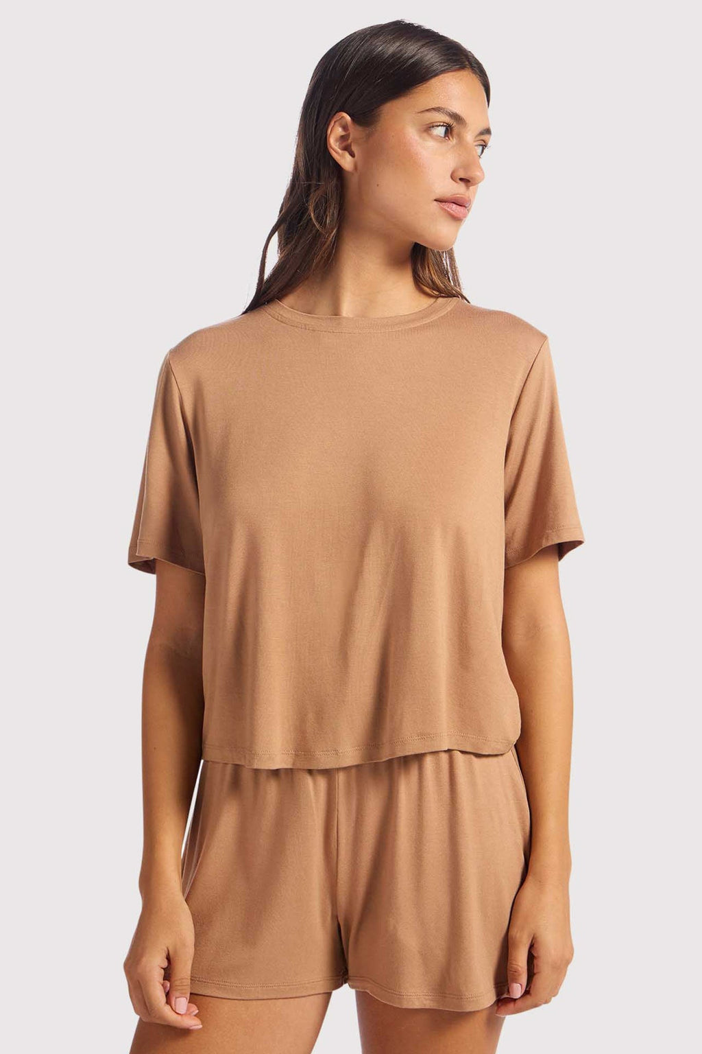 Color:Cinnamon | Pajama Short Set