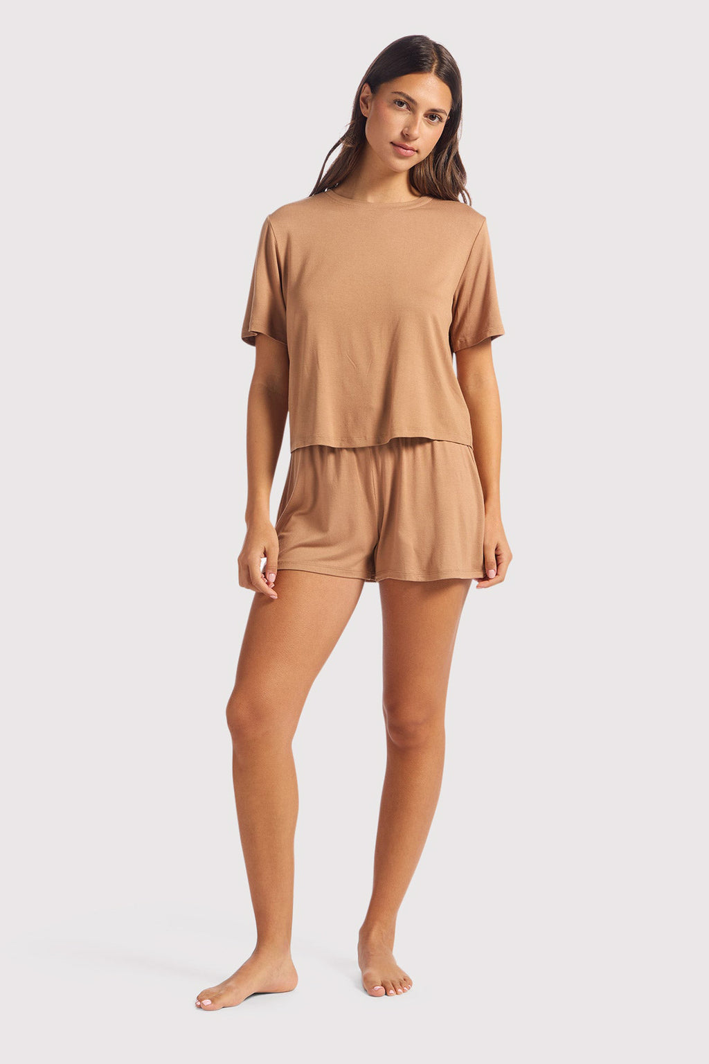Color:Cinnamon | Pajama Short Set