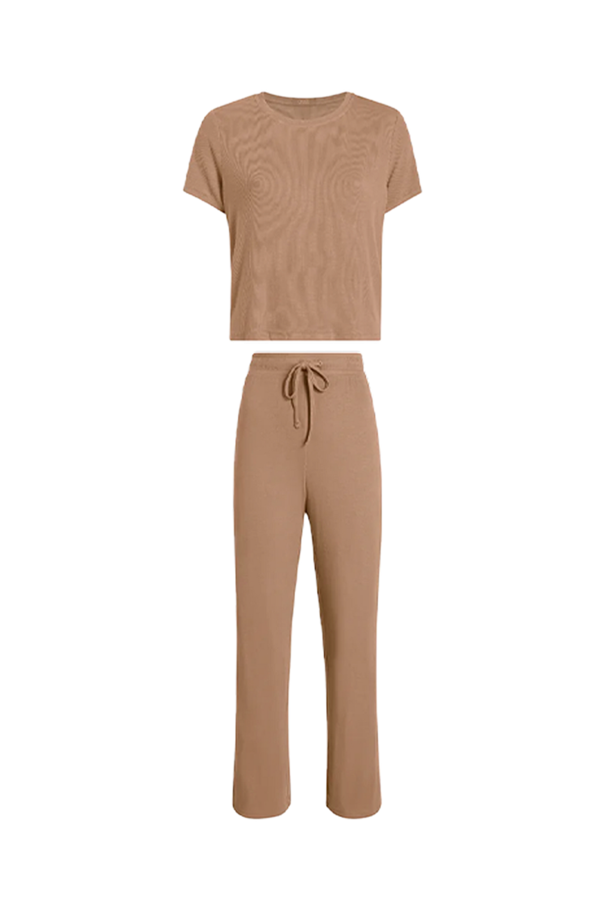 Color:Cinnamon | nuuds women’s matching pajama set - soft cooling pajamas for women short sleeve + pant