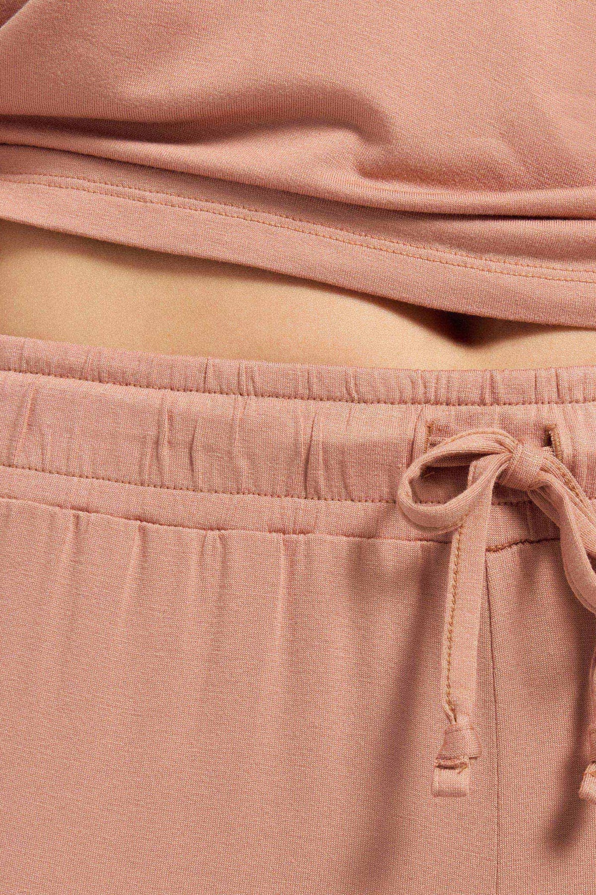 Color:Clay | nuuds women’s matching pajama set - soft cooling pajamas for women short sleeve + pant