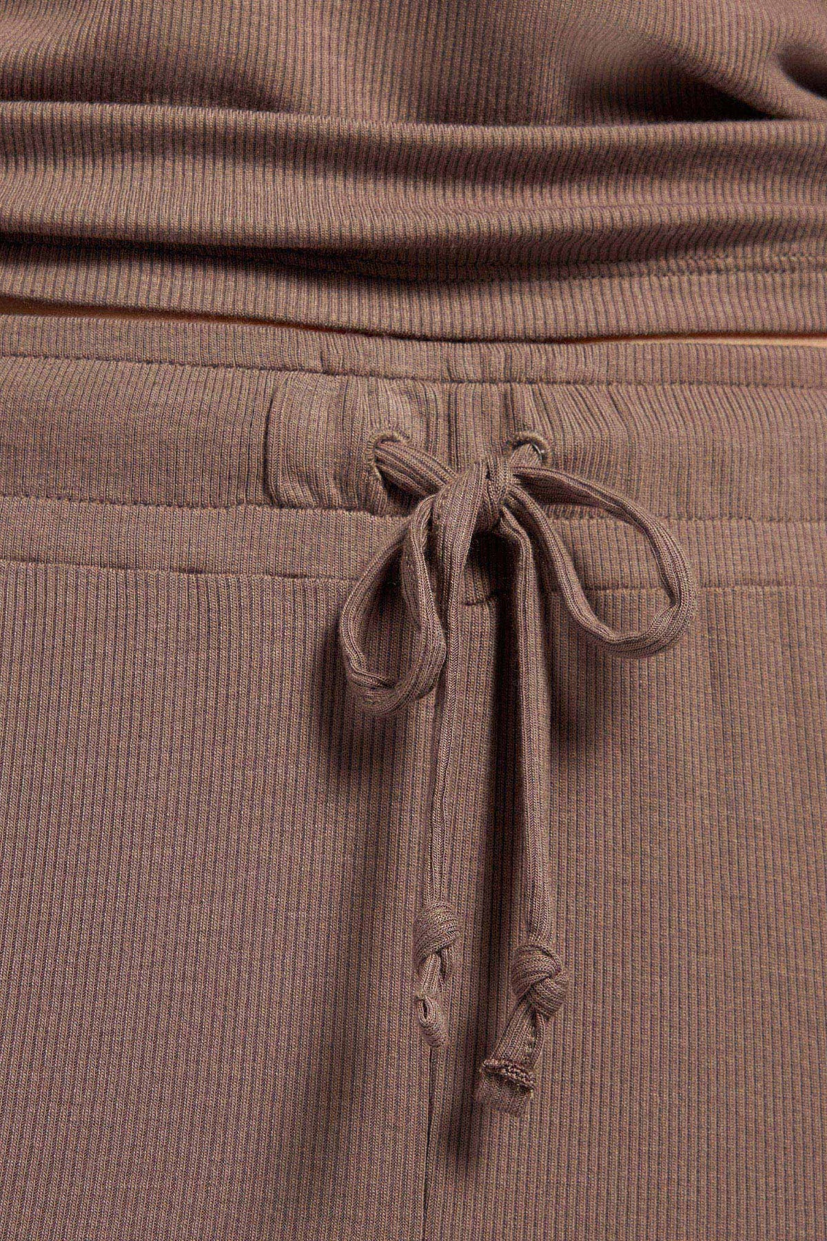 Color:Mocha | Ribbed Pajama Set