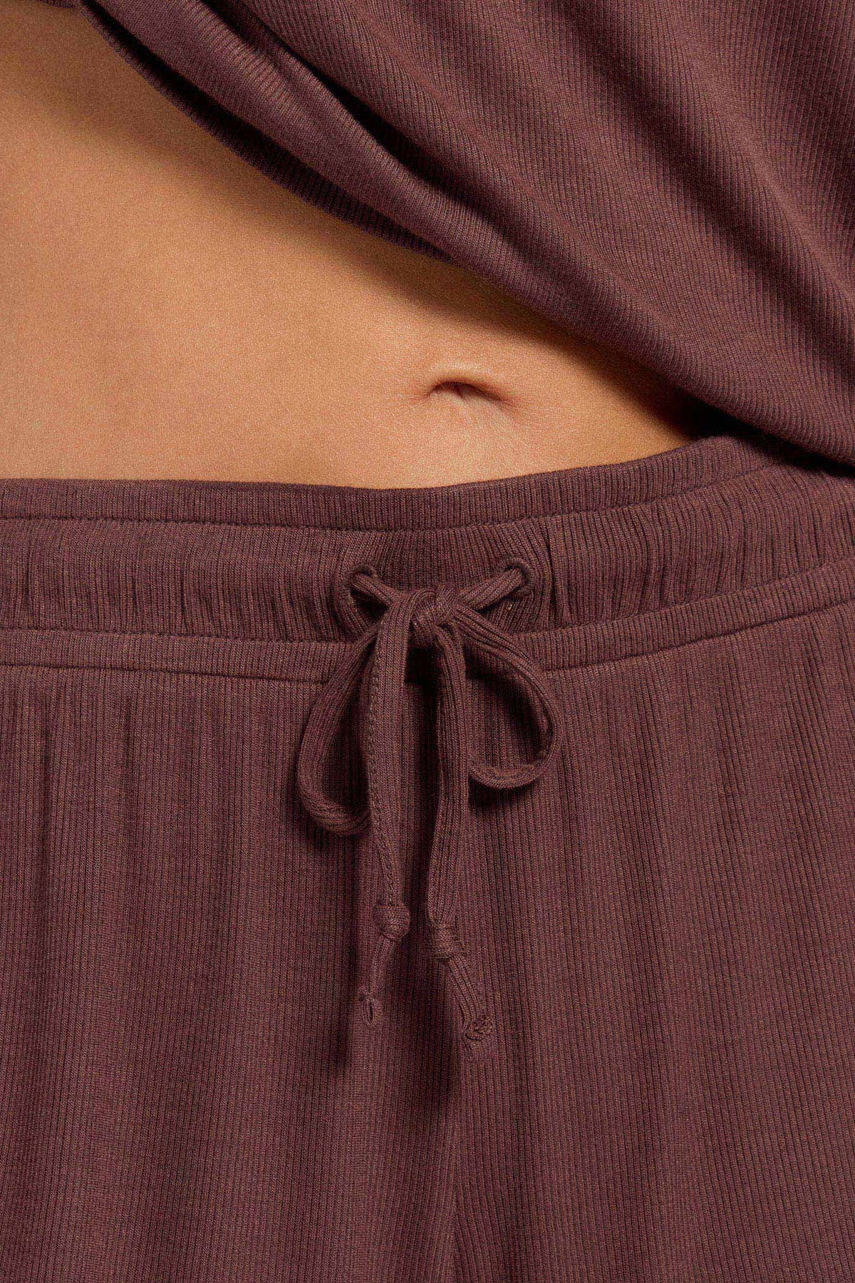 Color:Coffee | Ribbed Pajama Short Set