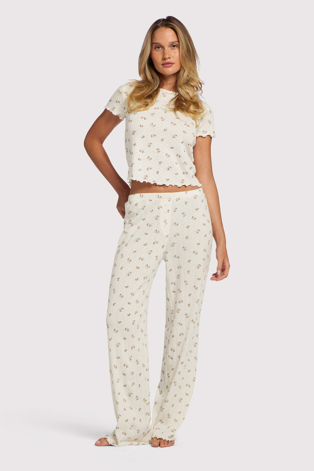 Pointelle Pajama Pant Set