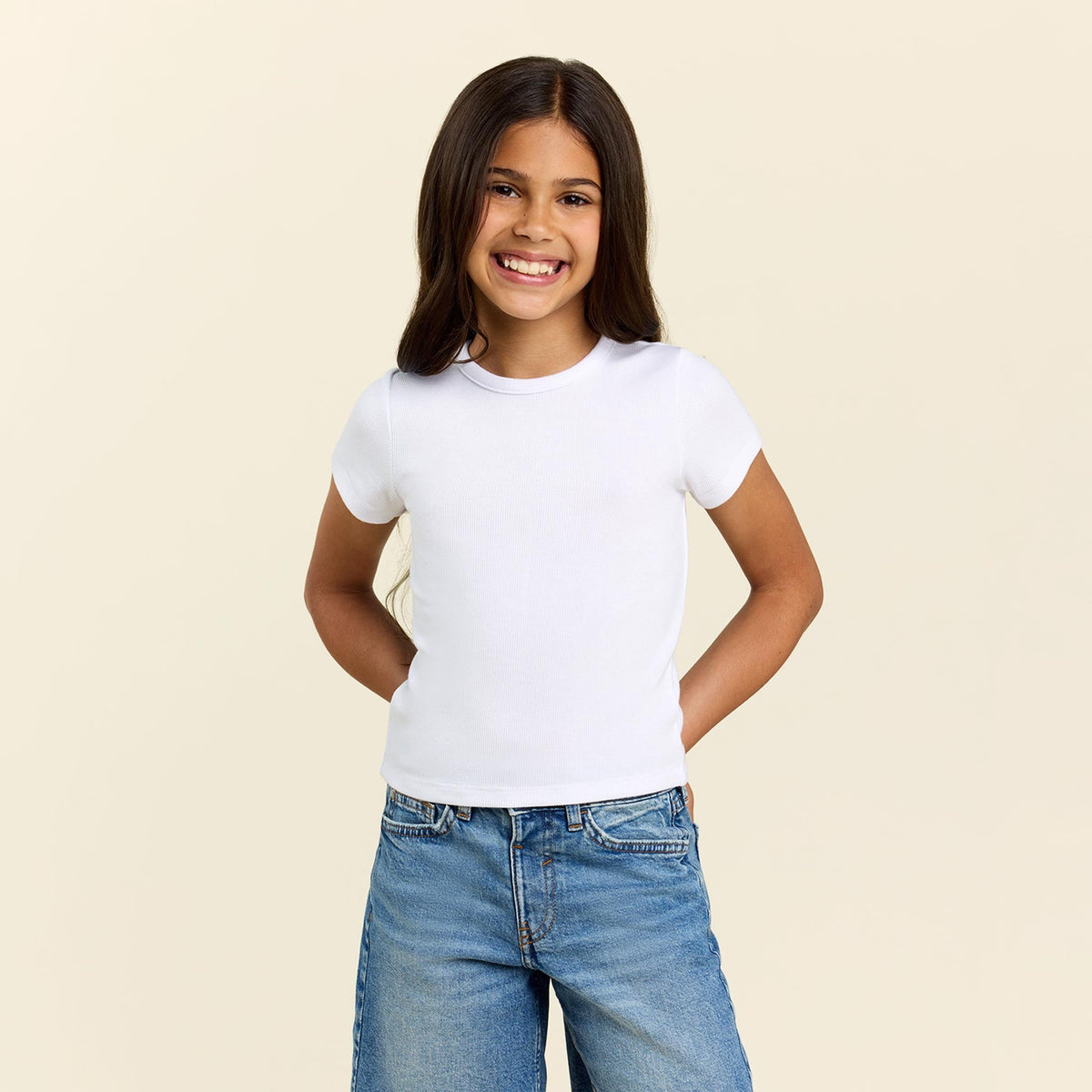 Color:White | tones Toddler Slinky Rib Tee – toddler t-shirts