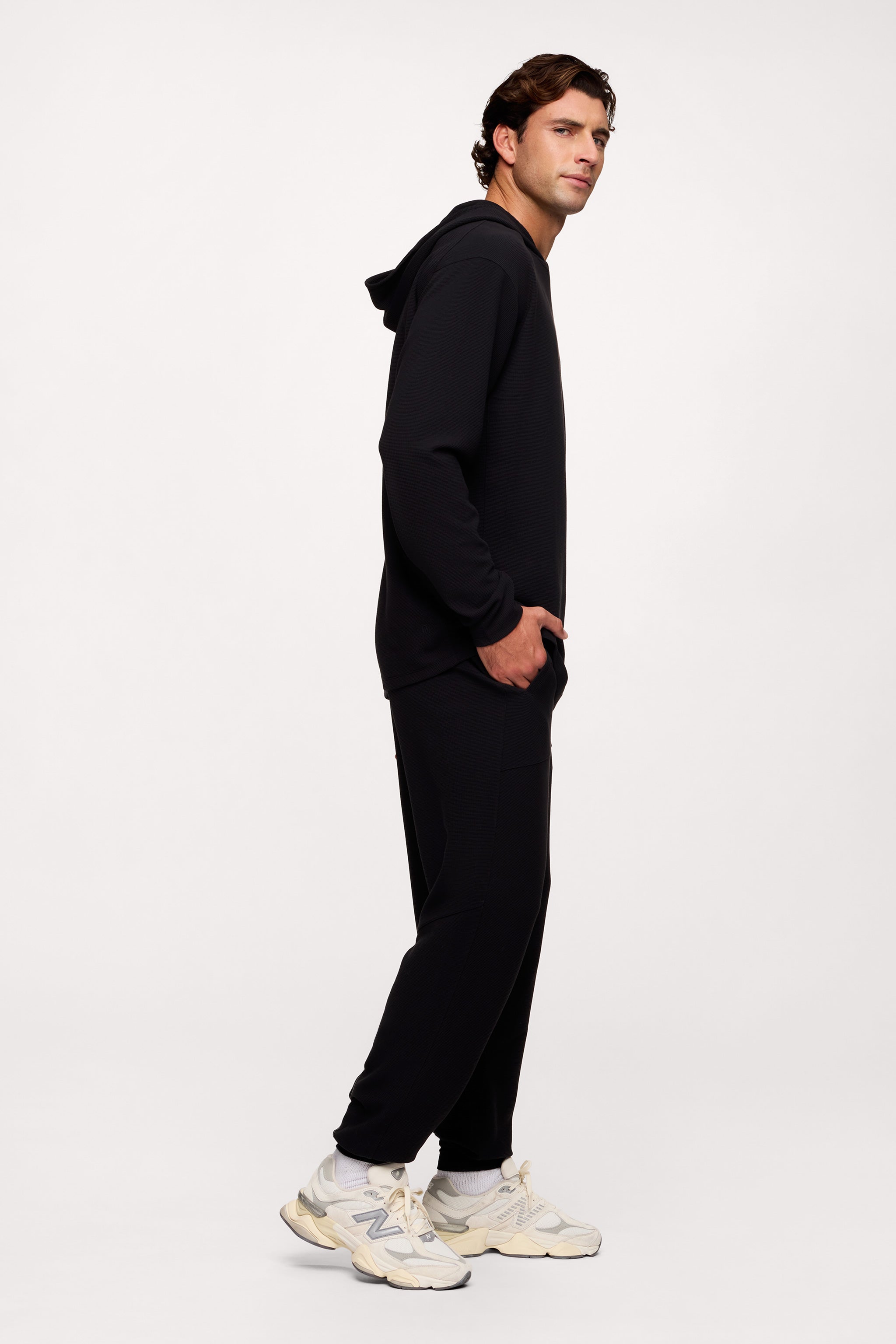 Performance Waffle Hoodie | Black – nuuds