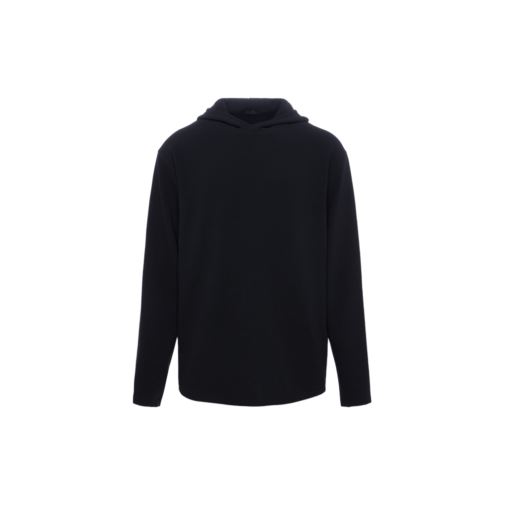 Black waffle hoodie hotsell