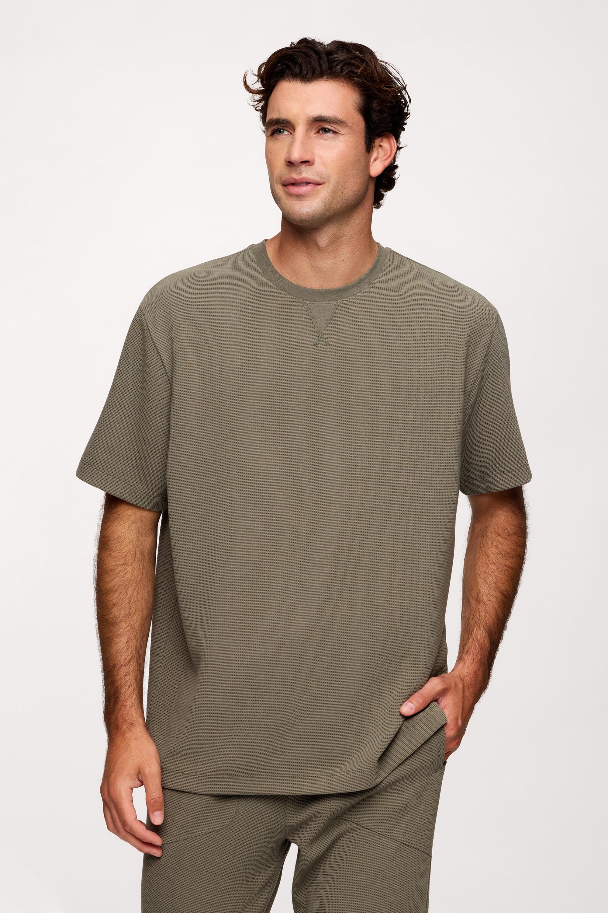 Performance Waffle T-Shirt | Olive