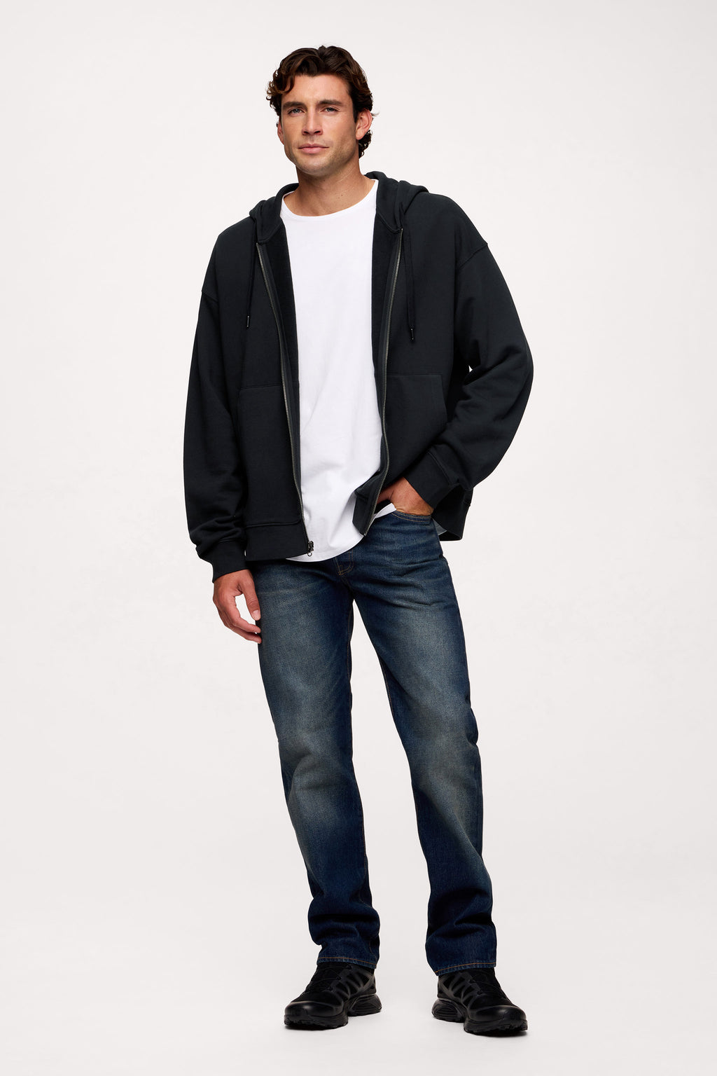 Vintage Washed Zip-Up Hoodie