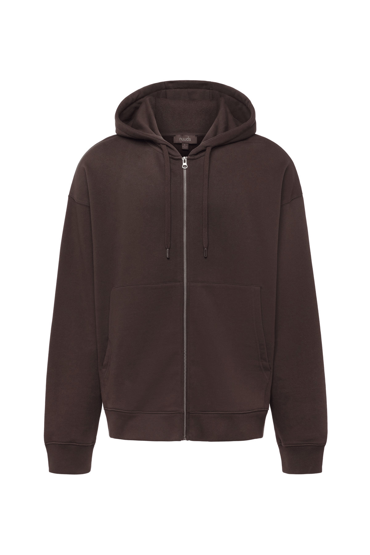 Color:Espresso | nuuds zip up hoodie vintage wash - 100% cotton hoodie zip front