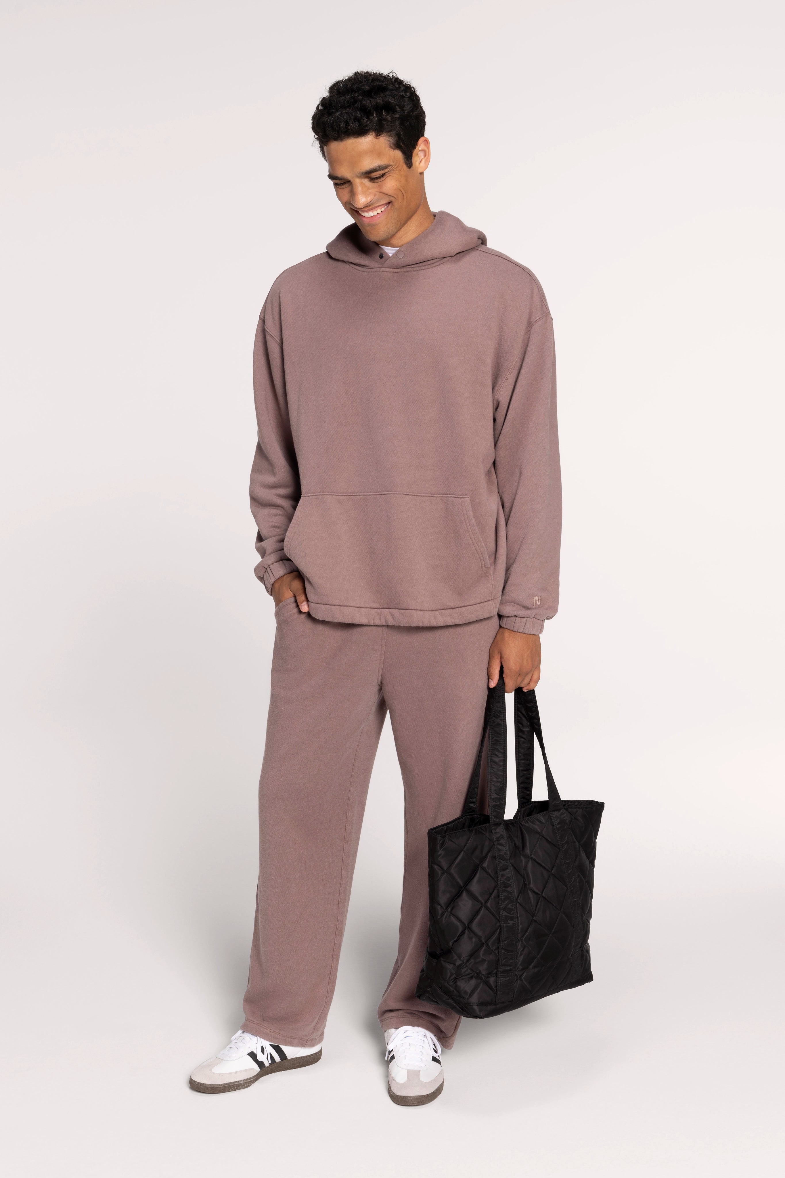 Vintage Fleece Oversized Boxy Hoodie | Cocoa