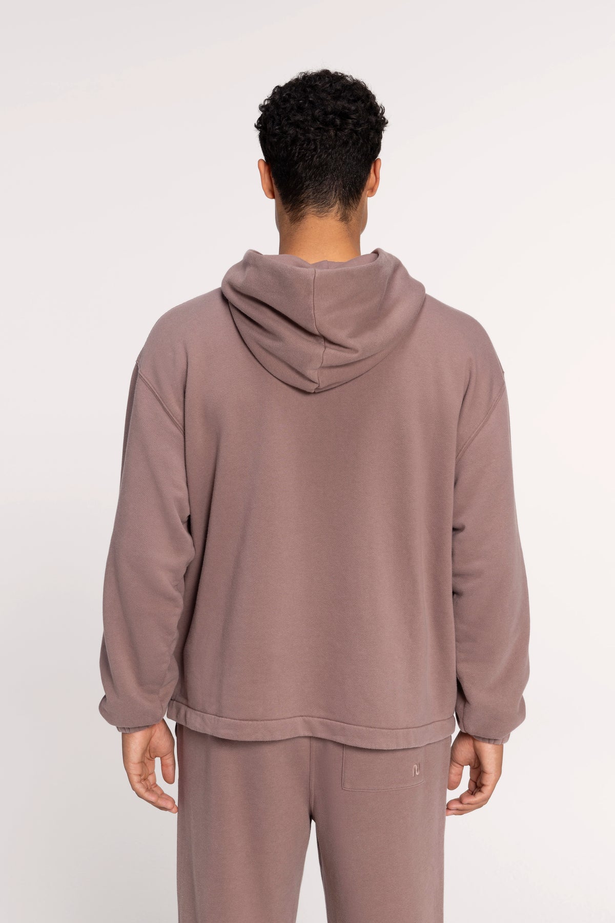 Color:Cocoa | Vintage Fleece Oversized Boxy Hoodie