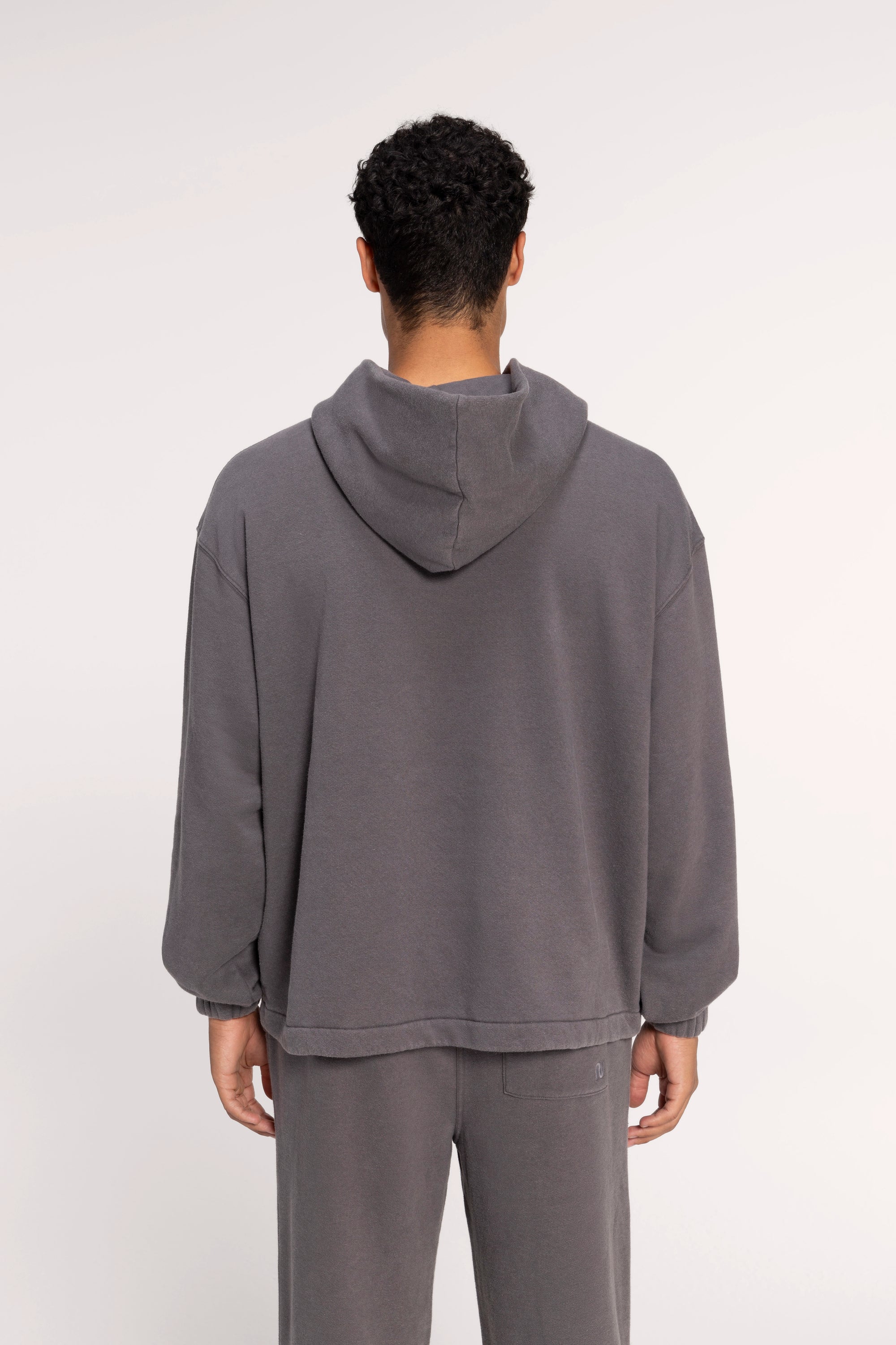 Vintage Fleece Oversized Boxy Hoodie | Iron